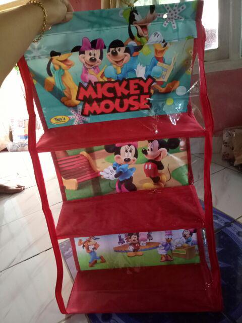 Rak Gantung Organizer Set 3in1 Rak Tas,sepatu,jilbab+hanger Besi Banner Karakter 1 Kg