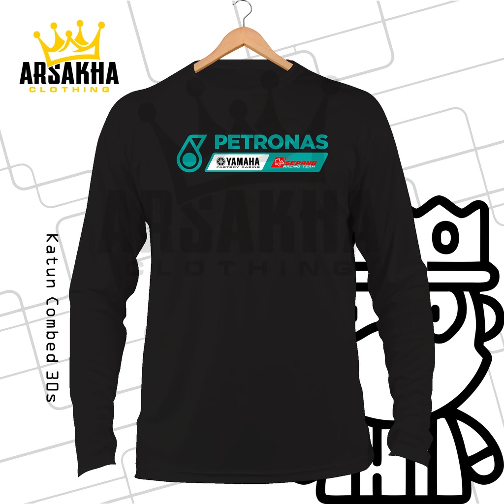 Kaos Lengan Panjang Motogp PETRONAS YAMAHA SEPANG RACING TEAM  Baju Distro Katun Combed 30s by Arsak