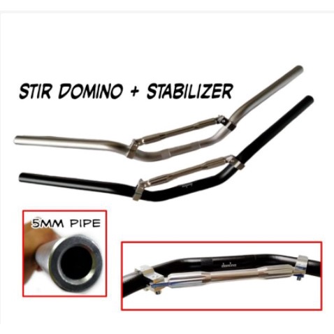 STANG STIR DOMINO REPLIKA DAYTONA TIPE LOW PNP GL CB TIGER MP  SILVER