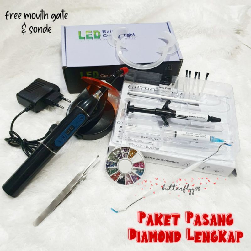 Paket Pasang Diamond Gigi Lengkap Dengan Laser Dan Lem Orthobonding Mini