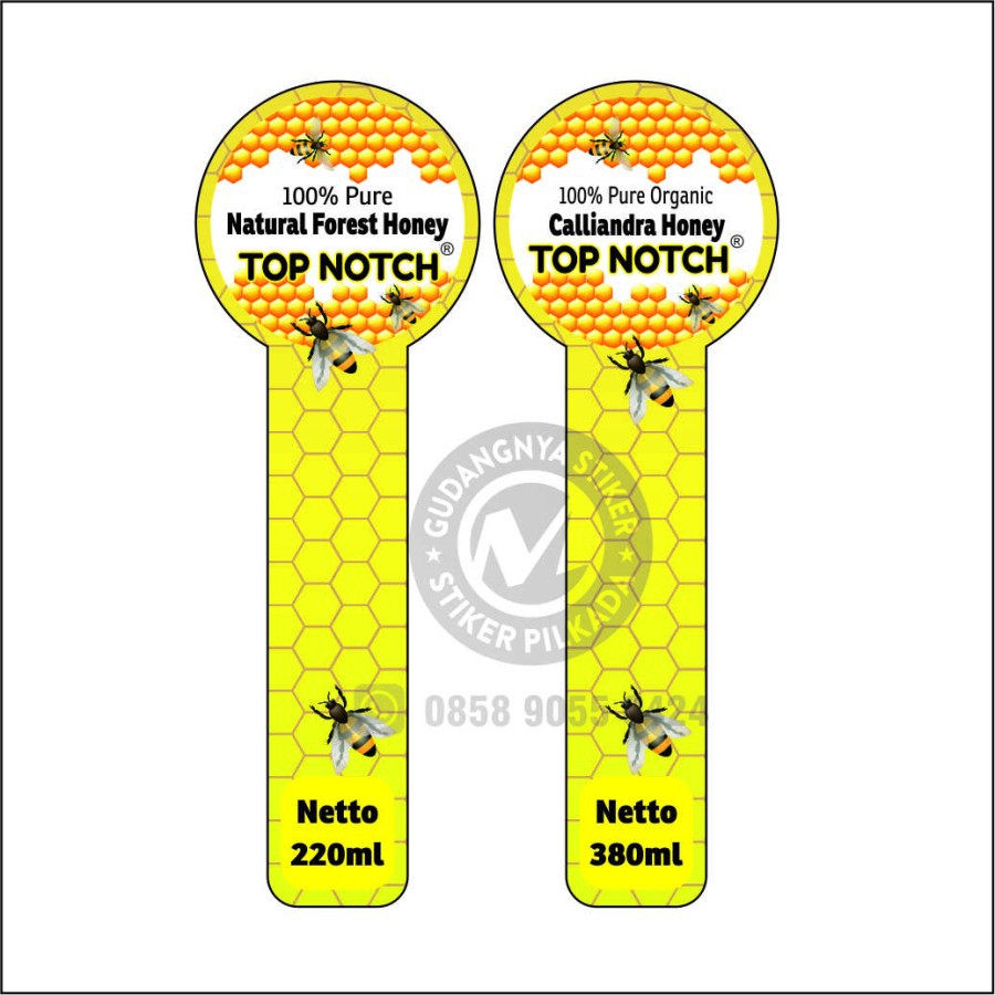 

stiker vinyl LABEL MADU BISA CUSTOM NAMA 2,5X7,2CM