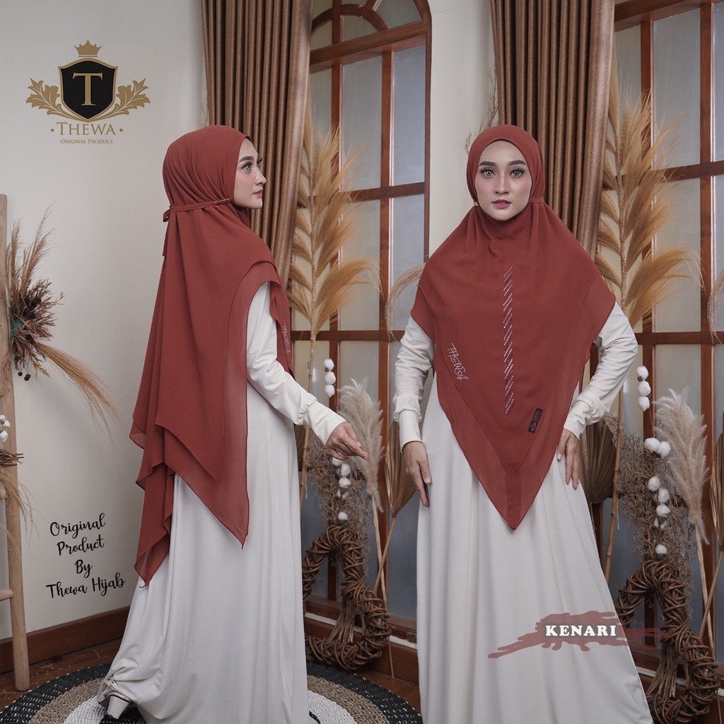 THEWA Kerudung/Khimar/hijab “ kenari ” Jumbo Lancip 2 LAYER