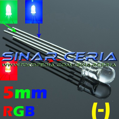 Anoda LED 5 mm 4 Kaki P-RGB ( 3 warna ) 4pin 4 Pin