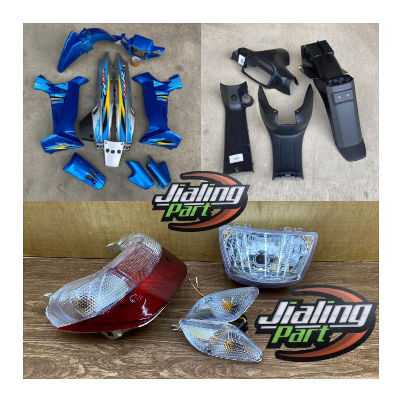 Body Yamaha Fiz R biru victor full set body halus body kasar lampu Fiz R biru muda silver set stripi