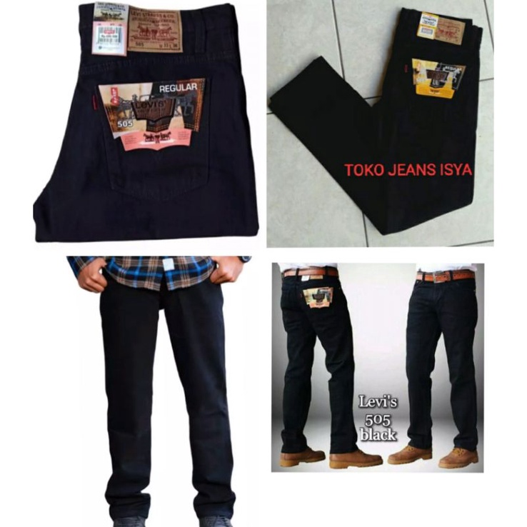 CELANA JEANS PRIA STANDAR REGULER PREMIUM BASIC 28 - 38 bisa COD Hitam Abu Birumuda Biru Biowash Blueblack