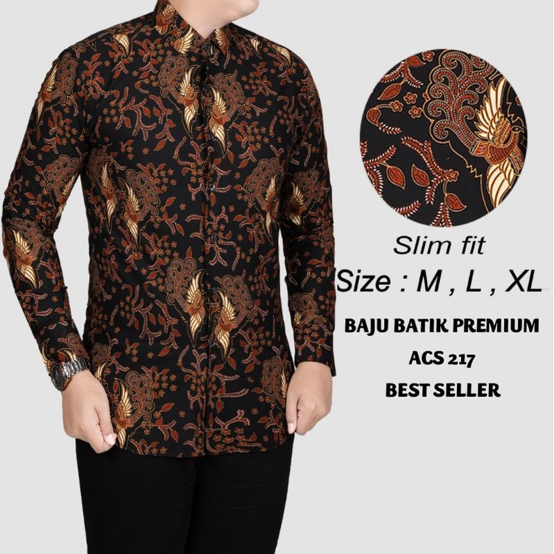 BAJU BATIK PRIA SLIM FIT MODERN LENGAN PANJANG  BATIK SLIMFIT LB106