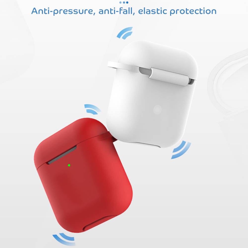 Case Pelindung Earphone Bahan Silikon Shockproof Dengan Kait Untuk Apple Airpods 2