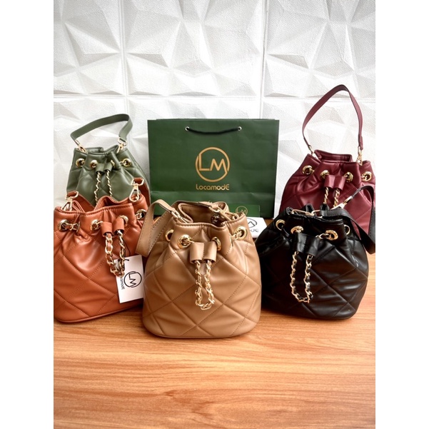 TAS WANITA HANDBAG SELEMPANG LOCAMODE ORIGINAL NAYA SERUT 5320 PREMIUM SERIES FREE PAPERBAG