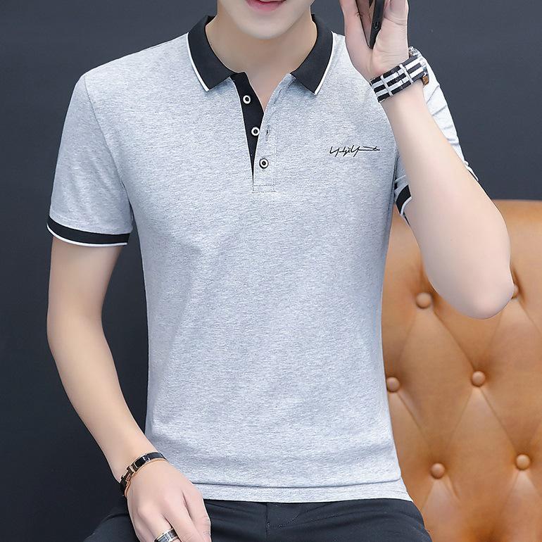  Polo  Shirt  Pria Business  Formal Casual Cotton Pendek 