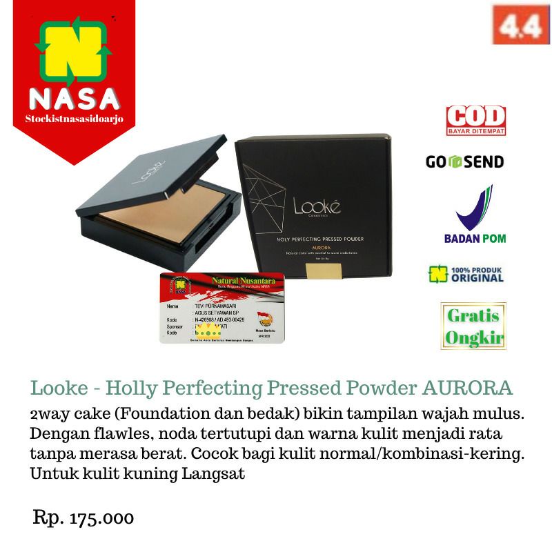 BEDAK PADAT AURORA - BEDAK PADAT NASA - BEDAK PADAT LOOKE - BEDAK TAHAN LAMA - MENCERAHKAN KULIT