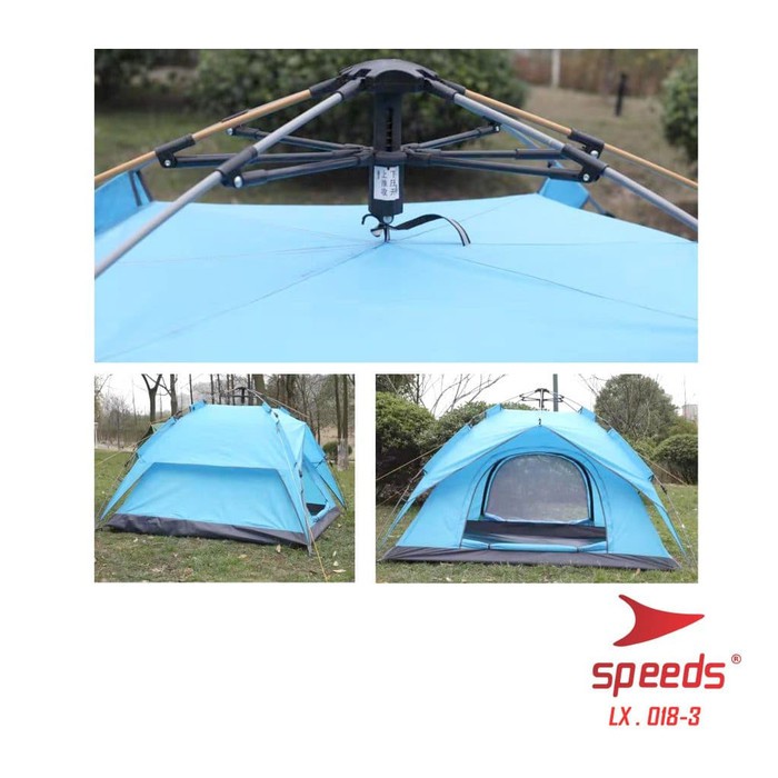 PROMO TERMURAH Tenda Camping Tenda Kemah Speeds 3 Orang Lipat Portable 210 x 140 003 - Hijau LOWBUDG
