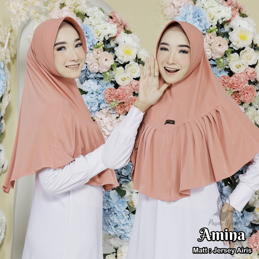 Kerudung Instan Jersey Model Amina Hijab Instan Jersey Airis Jilbab Bergo Termurah Pasar Hija'b