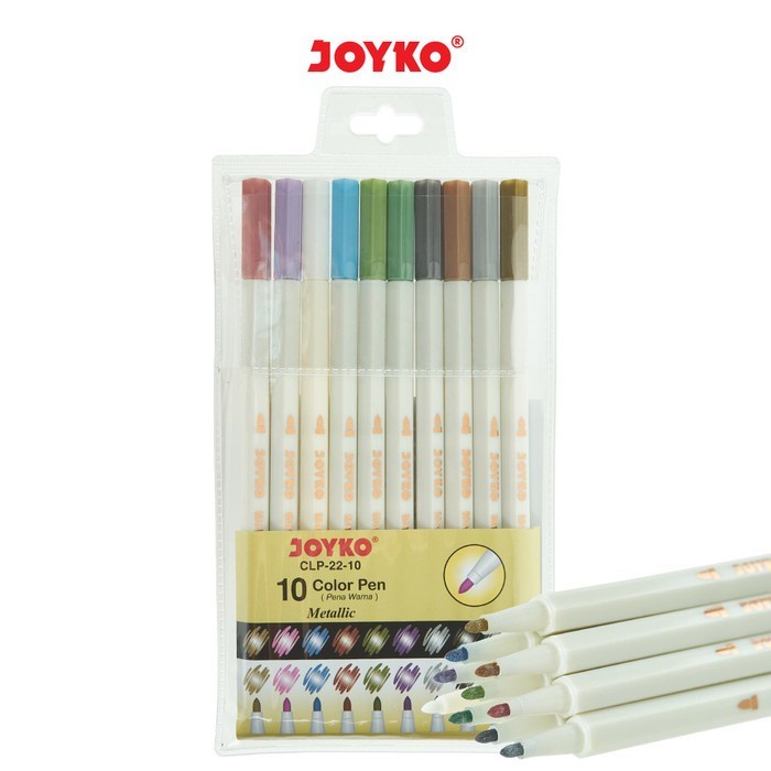 

Jualan Color Pen Pulpen Pena Warna Joyko Clp-22-10 Metallic 10 Warna Colors Terbatas