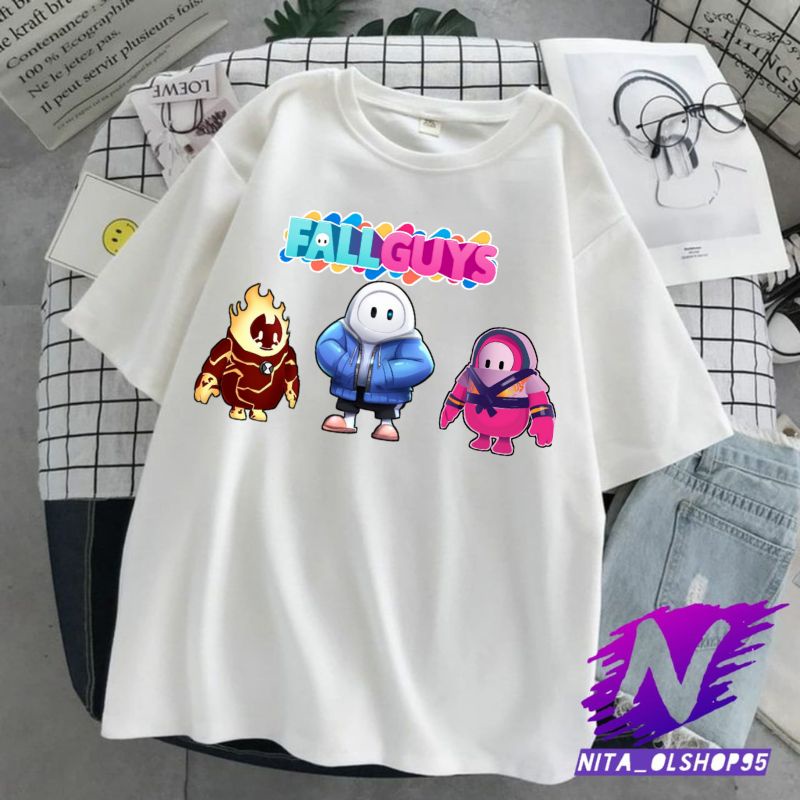 baju anak kaos anak atasan fall guys permainan viral baju fall guys