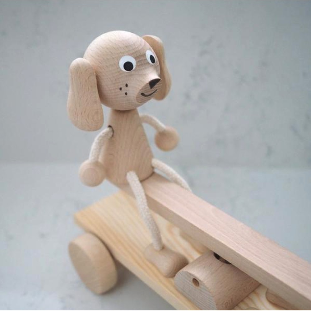 Sarah and Bendrix Cat Dog Wooden Pull along See Saw - Toy Mainan Anak Kayu Tarik Lucu Animal Edukasi