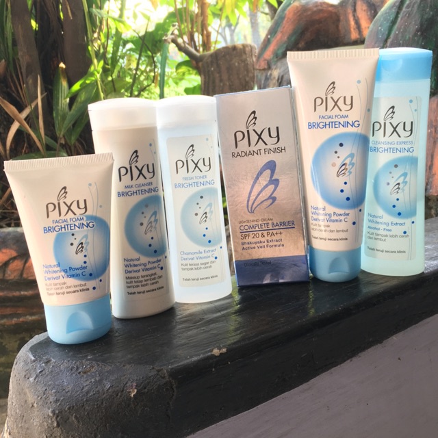 PIXY brightening series perawatan mencerahkan wajah milk cleanser express cleanser toner face wash