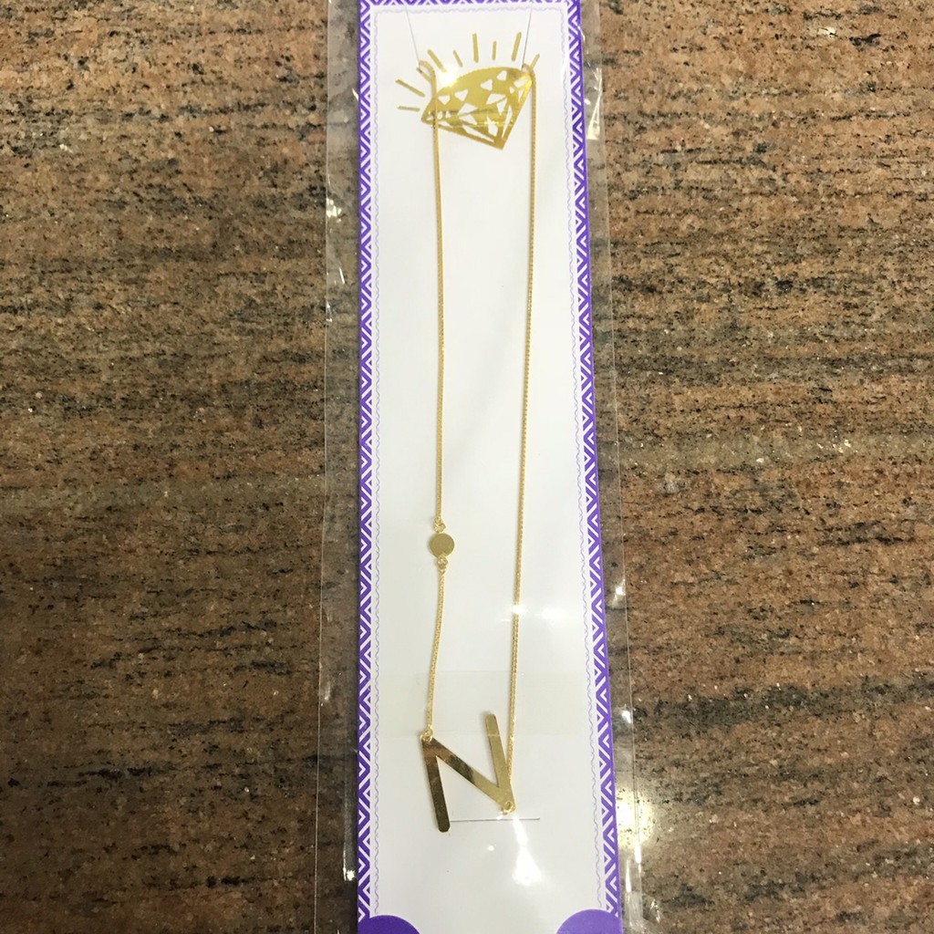 Kalung Milea Alta Huruf N (Emas Asli Kadar 875)