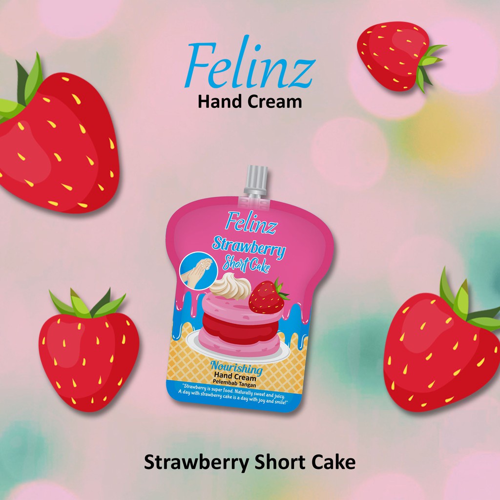 FELINZ NOURISHING HAND CREAM STRAWBERRY SHORT CAKE (SACHET)