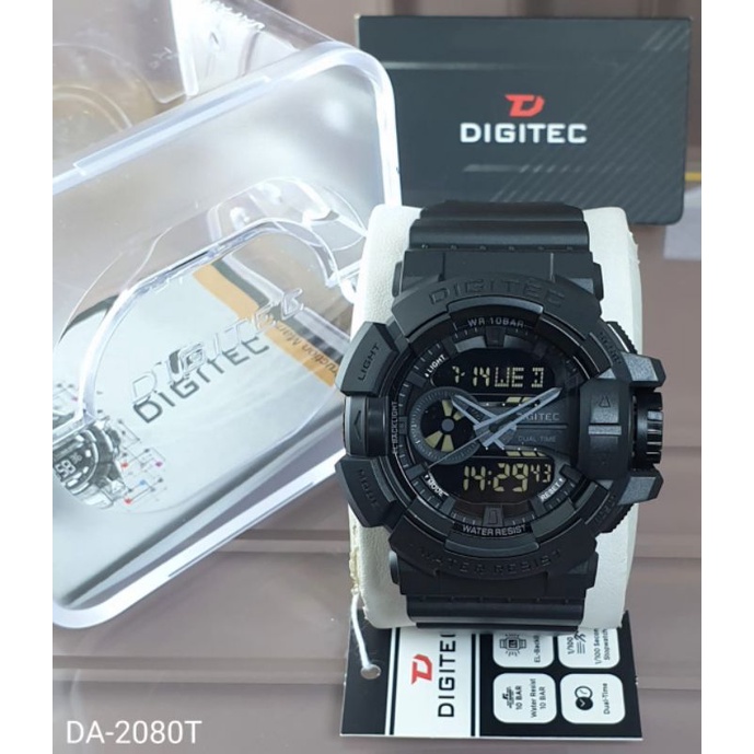 Jam Tangan Pria Digitec Original 2080 Dual Time Gratis Ongkir COD