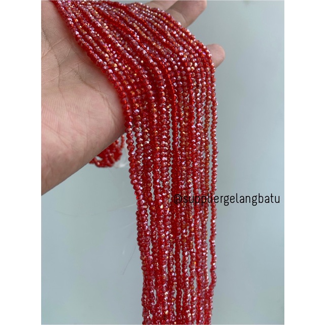 Crystal Ceko 2mm RED QUARTZ merah bahan souvenir kado perhiasan craft