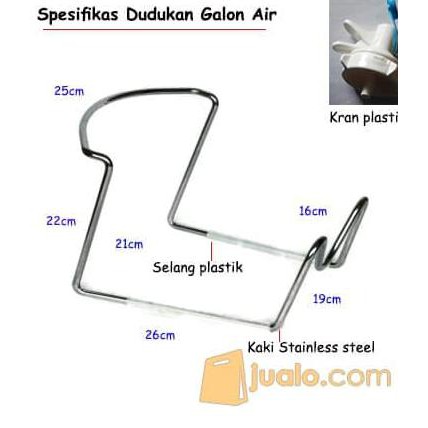 DISCOUNT STAINLESS STEEL TATAKAN / DUDUKAN GALON AQUA AIR MINUM + KRAN GALON (KODE 002))