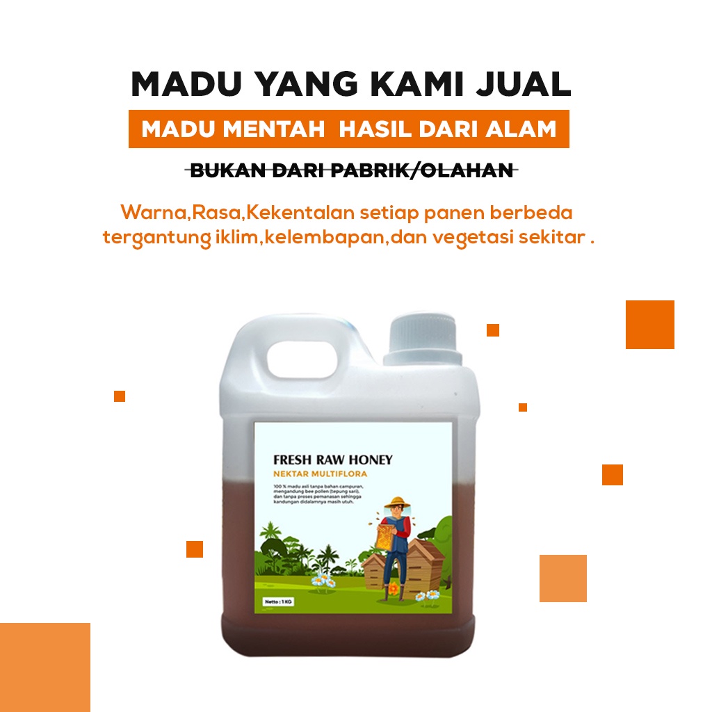 Madu Murni Asli Nektar Bunga Multiflora 1 Kg 100% Alami Tanpa Campuran