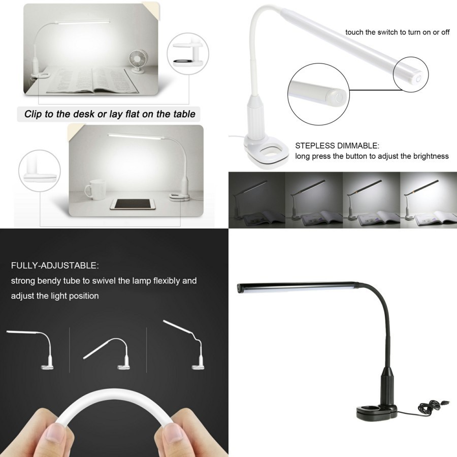 Tomshine Lampu Meja LED Eye Protection Desk Lamp Clip 24 LED 5W