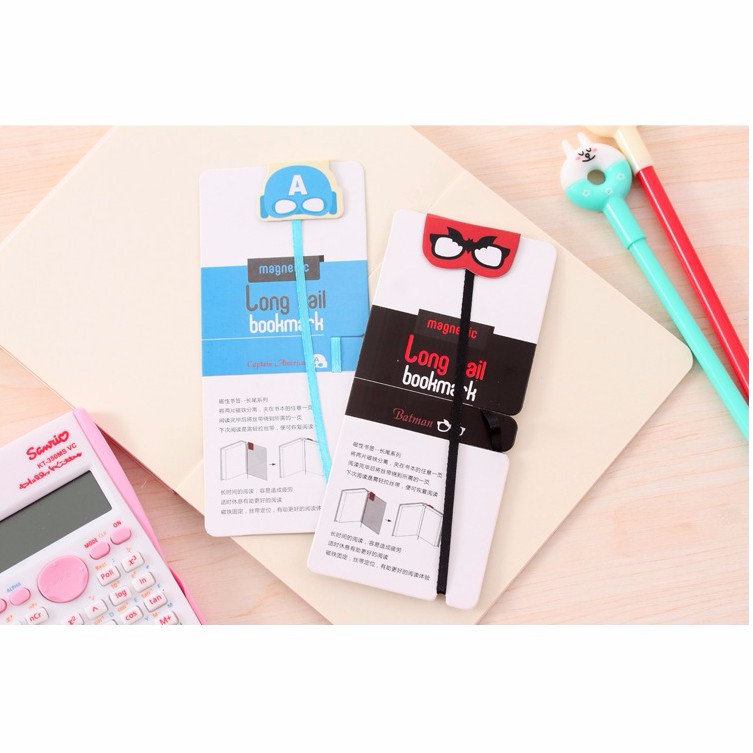 

Pembatas Buku/ Long Tail Magnetic Bookmark Kaset, Super Heroes, Binatang