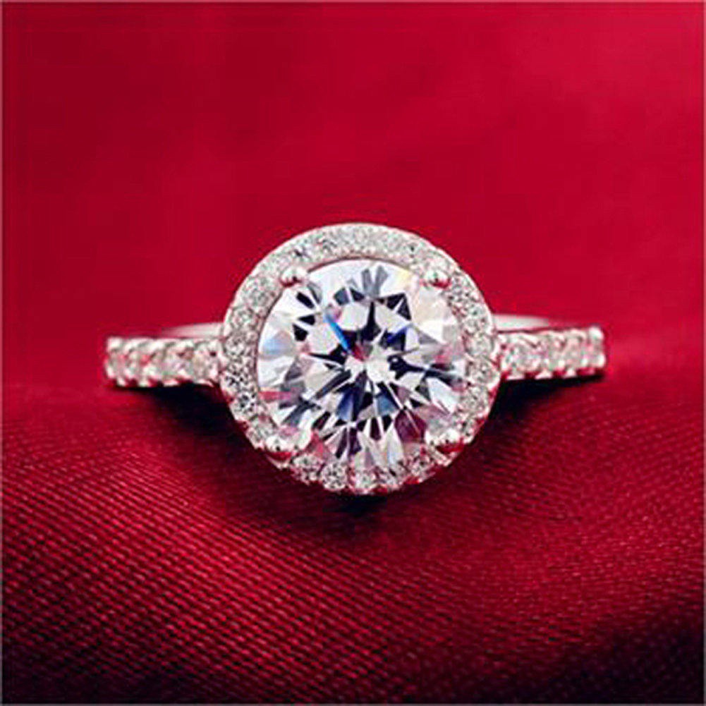 Cincin Sterling Silver 925 dengan Cubic Zirconia untuk Wanita