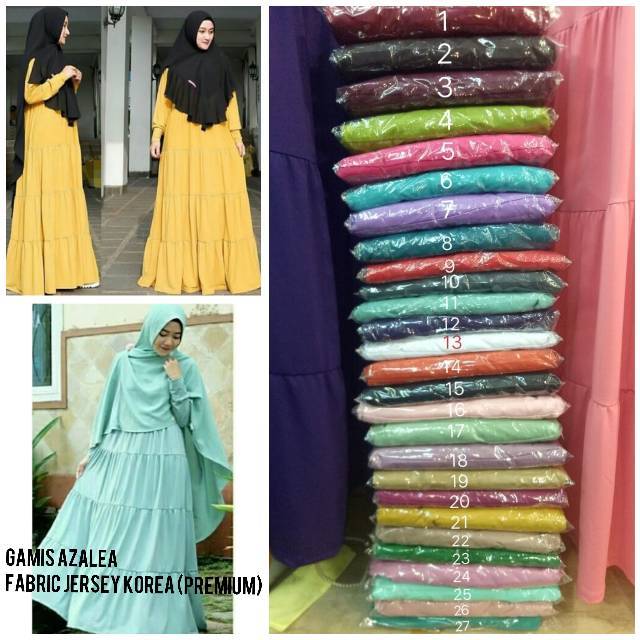 Restock  Gamis Polos Azalea Rempel