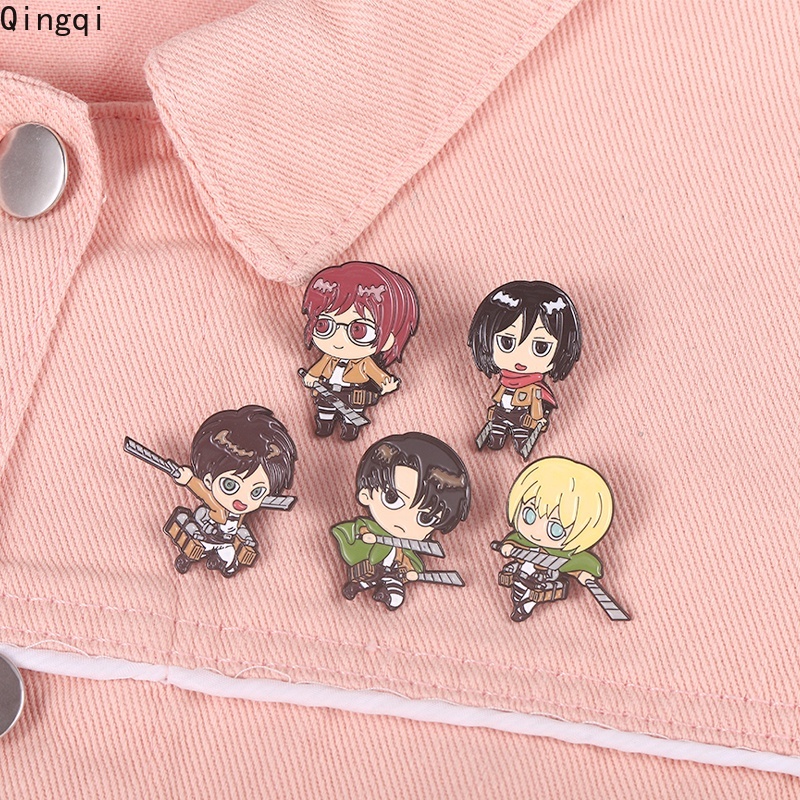 Bros Pin Enamel Desain Anime Attack on Titan Untuk Dekorasi Pakaian