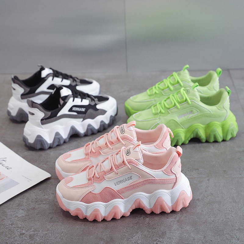 Sepatu Sneakers Wanita Model Sport kasual Korea kekinian Dan Cocok Buat Hangout Bahan PU