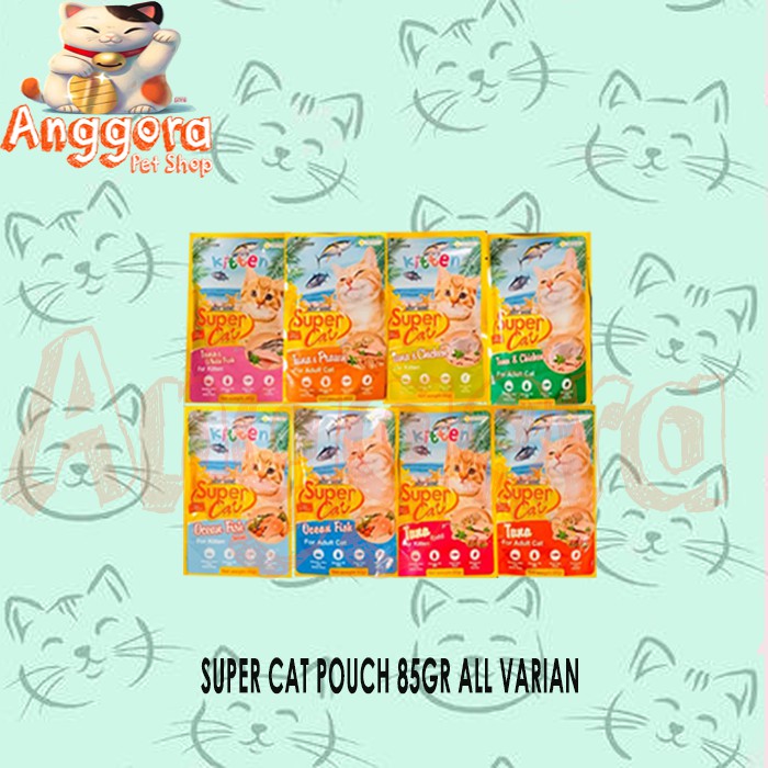 Makanan Kucing basah murah SUPER CAT pouch 85gr All Varian rasa - Super cat sachet