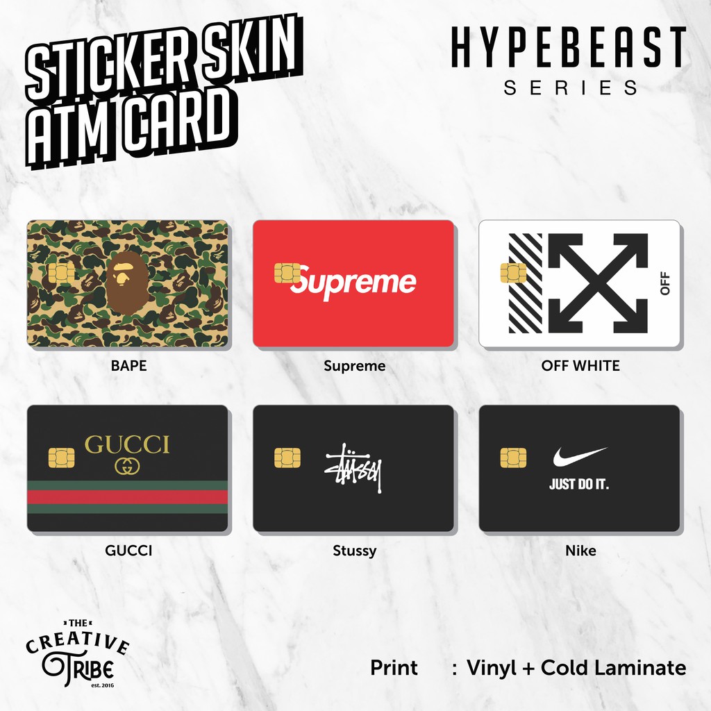 

Sticker Skin Card Hypebeast - Vinyl ATM Debit Credit Emoney Flazz Stiker Hype