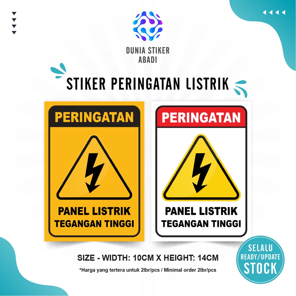 

Stiker Peringatan Tegangan Listrik (10x14cm) - Per/2 lembar