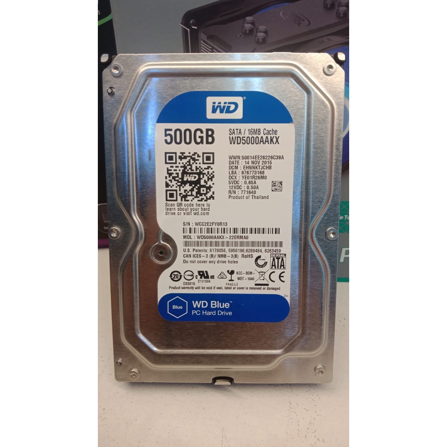 Harddisk Internal WD Blue 500 GB 3.5 Inch For PC - USED dan Garansi 1 Tahun