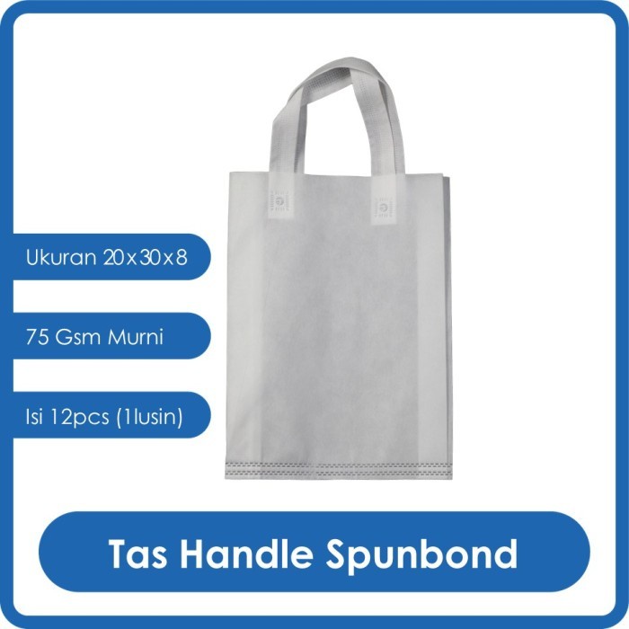 

PROMO GOODIE BAG SPUNBOND HANDLE 20x30 LUSINAN / Tas Belanja Murah (Putih)