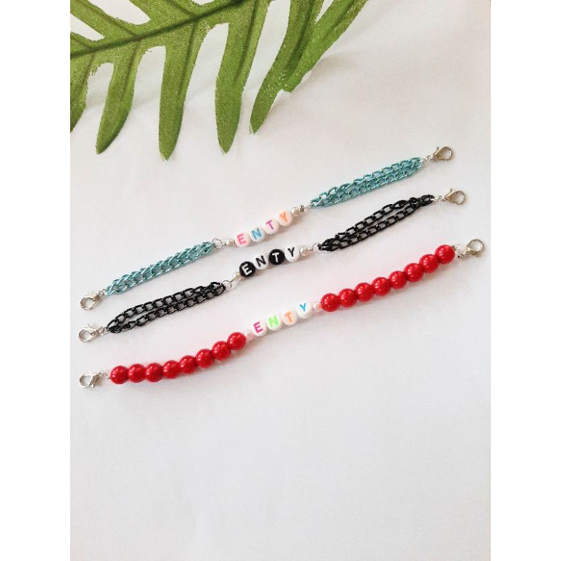 Konektor Masker Rantai Custom Nama Konektor Mutiara Pakai Nama