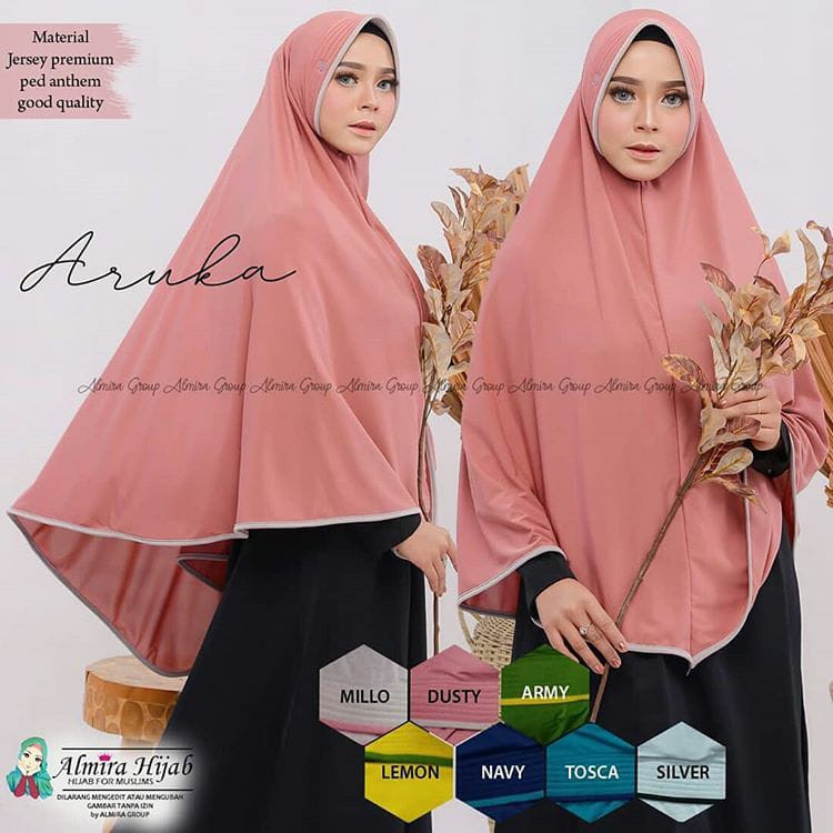 TERBARU...!!!! (COD) HIJAB LIST POLOS ARUKA || HIJAB JERSEY JUMBO || HIJAB INSTAN JUMBO ADEM