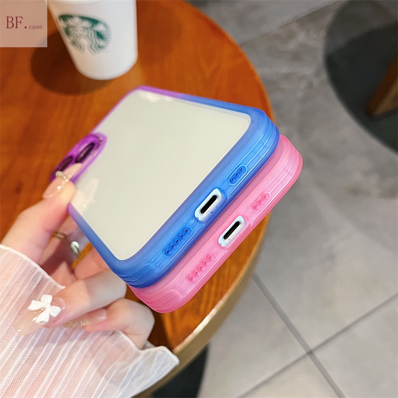 Jelly Hard Case Pc Transparan + Ring Pelindung Lensa Kamera Untuk Iphone 11 12 13 Pro Max 11pro