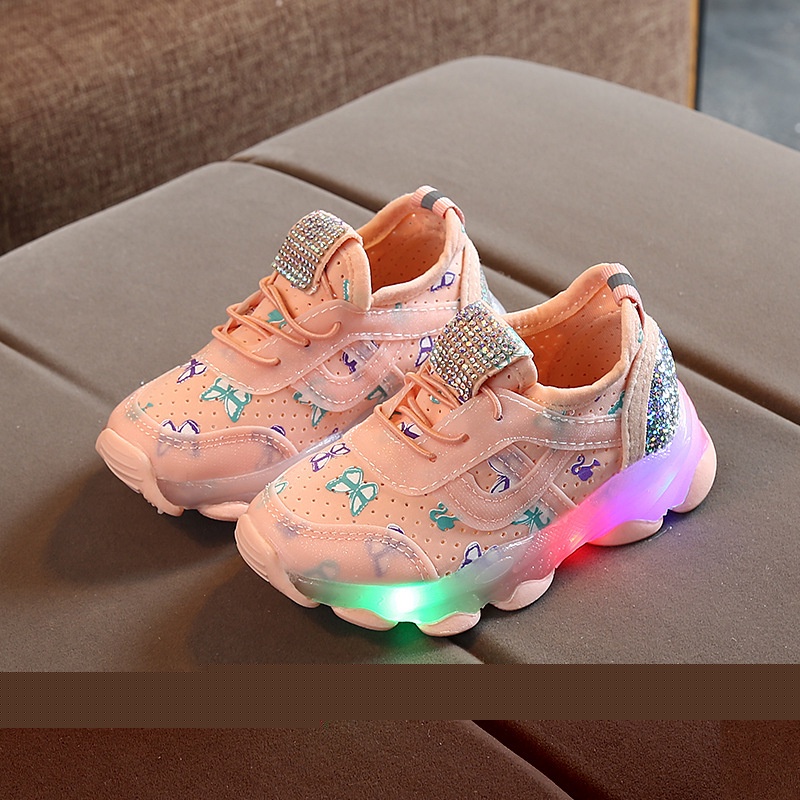 SALE LED4-Sepatu Sneaker Lampu LED Sneaker Anak Laki Perempuan Import