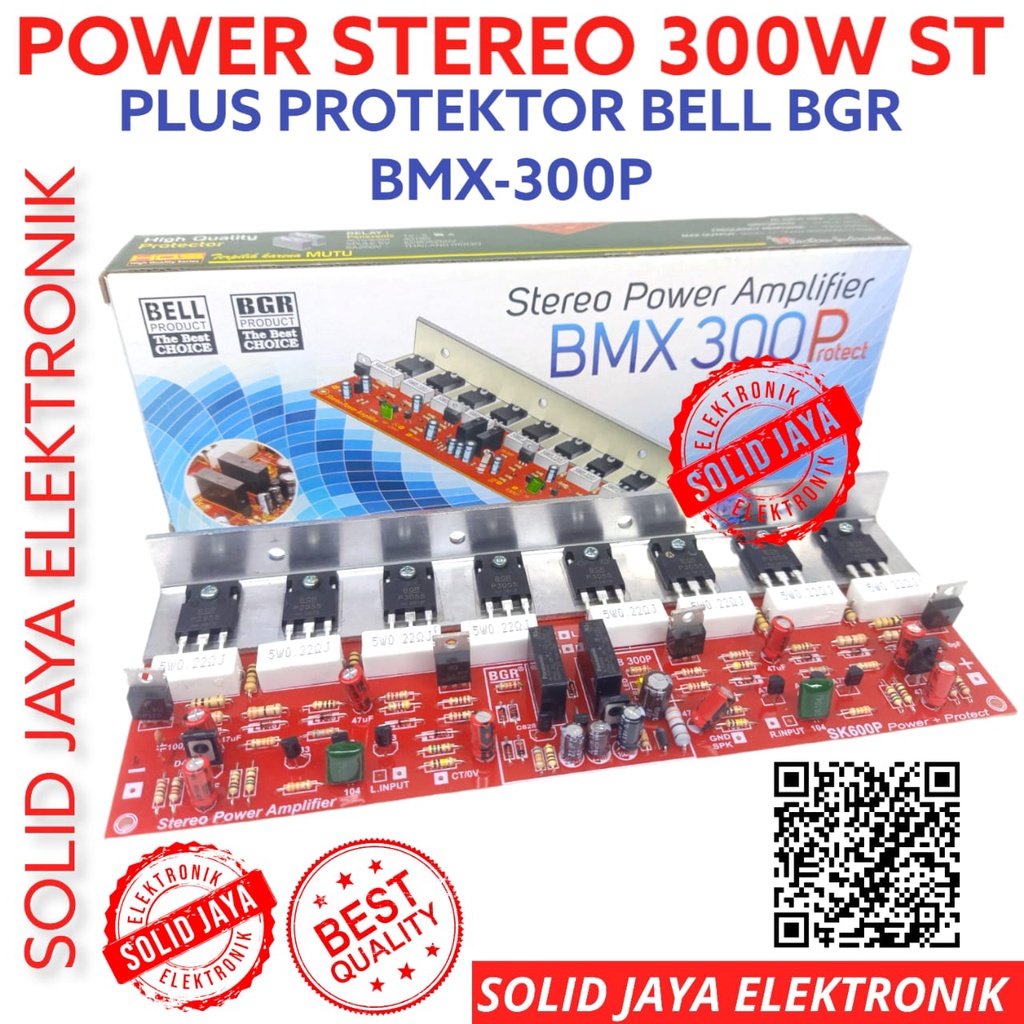 KIT POWER STEREO 300W BMX300P PLUS PROTEKTOR BELL BGR - STEREO POWER AMPLIFIER AMPLI BMX 300P BMX-300P BMX-300 BMX300 STEREO 300 WATT W BMX STEREO PLUS PROTECTOR BELL BGR ASLI ORI ORIGINAL