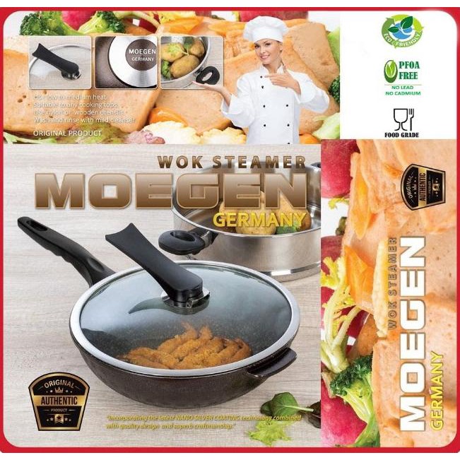 Wok pan MOEGEN GERMANY WITH STEAMER 30cm
