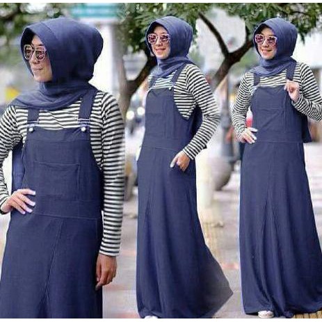 Wearpack Jeans Denim Hijab Rok Kodok Overall Jumpsuit A045