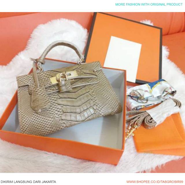 GROSIR 99 JAKARTA - TAS IMPORT HK SNAKE MINI WITH BOX SUPER QUALITY SALE SLEMPANG CROCO SNAKE SGT13D