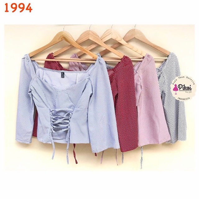 Blouse lucu murah / blouse sabrina cantik / blouse cut off / blouse putih cantik murah / blouse 1994