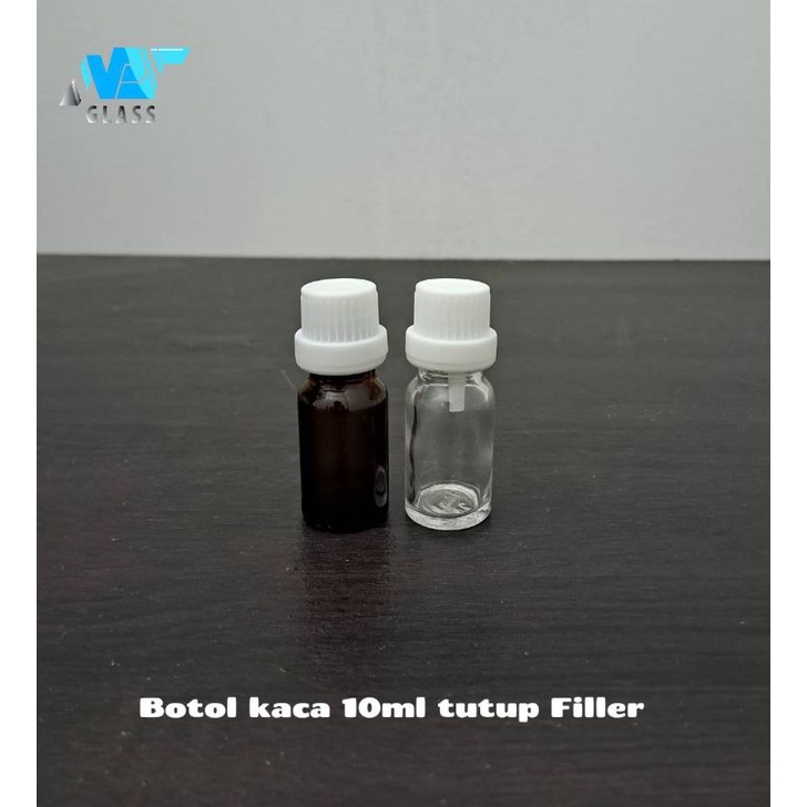 botol kaca 10ml tutul filler putih / Botol Essential Oil 10ml