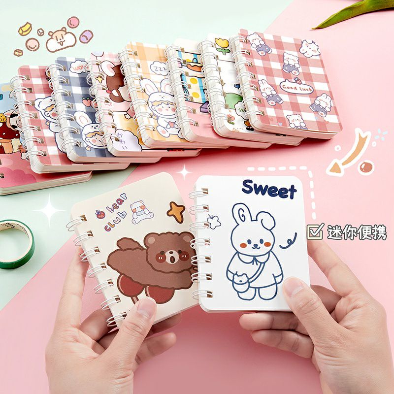 ~ PIYOSHI08 ~ Notebook Ring Buku Catatan Motif Karakter Lucu Buku Tulis Kecil AF171