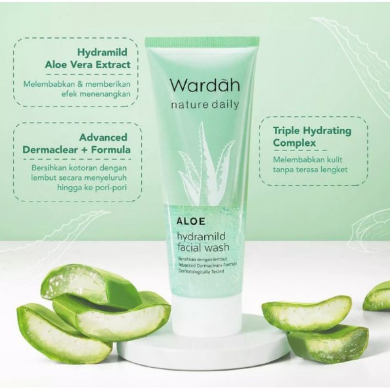wardah hydramild aloevera facial wash 60ml -100ml