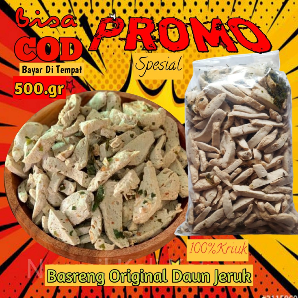 

Basreng 500.gram Kriuk Aroma Daun Jeruk, Cemilan Basreng Baso Goreng
